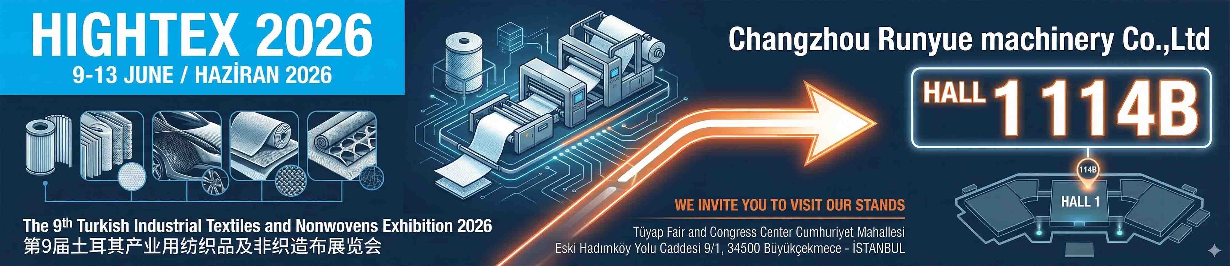 Gearing Up for HIGHTEX 2026: Changzhou Runyue Machinery to Showcase High-End Nonwoven Equipment in Turkey